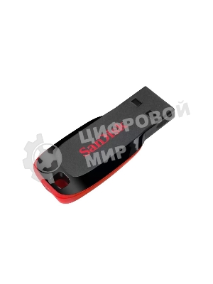 Флешка USB Sandisk CZ50 Cruzer Blade (SDCZ50-064G-B35), 64Gb, USB 2.0, R/W 15/4, черный/красный