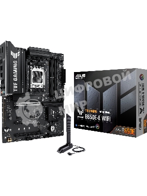 Материнская плата ASUS TUF GAMING B650-E WIFI, AM5, AMD B650, 4xDDR5, 4xSATA, 3xM.2, 1xPCIe 4.0 x16, 1xPCIe 4.0 x16, 1xPCIe x1, 1xDP, 1xHDMI, 1x2.5Gb LAN, Wi-Fi 6E, Bluetooth 5.3, 2xUSB-C (1x10Gbps, 1x20Gbps), 3xUSB-A 5Gbps, 2xUSB-A 10Gbps, 3xUSB-A 2.0, 5x3.5 мм, 7.1, ATX