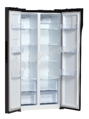 Холодильник Hyundai CS4505F черная сталь двухкамерный Side by Side 271/165л морозилка сбоку