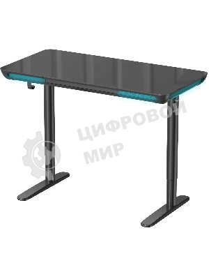 Стол компьютерный Cactus CS-EGD-BK-LED столешница закаленное стекло, черный, каркас черный