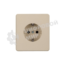 Розетка KRANZ ROUND 1-ая с/з с/у, со шторками 16А шелк