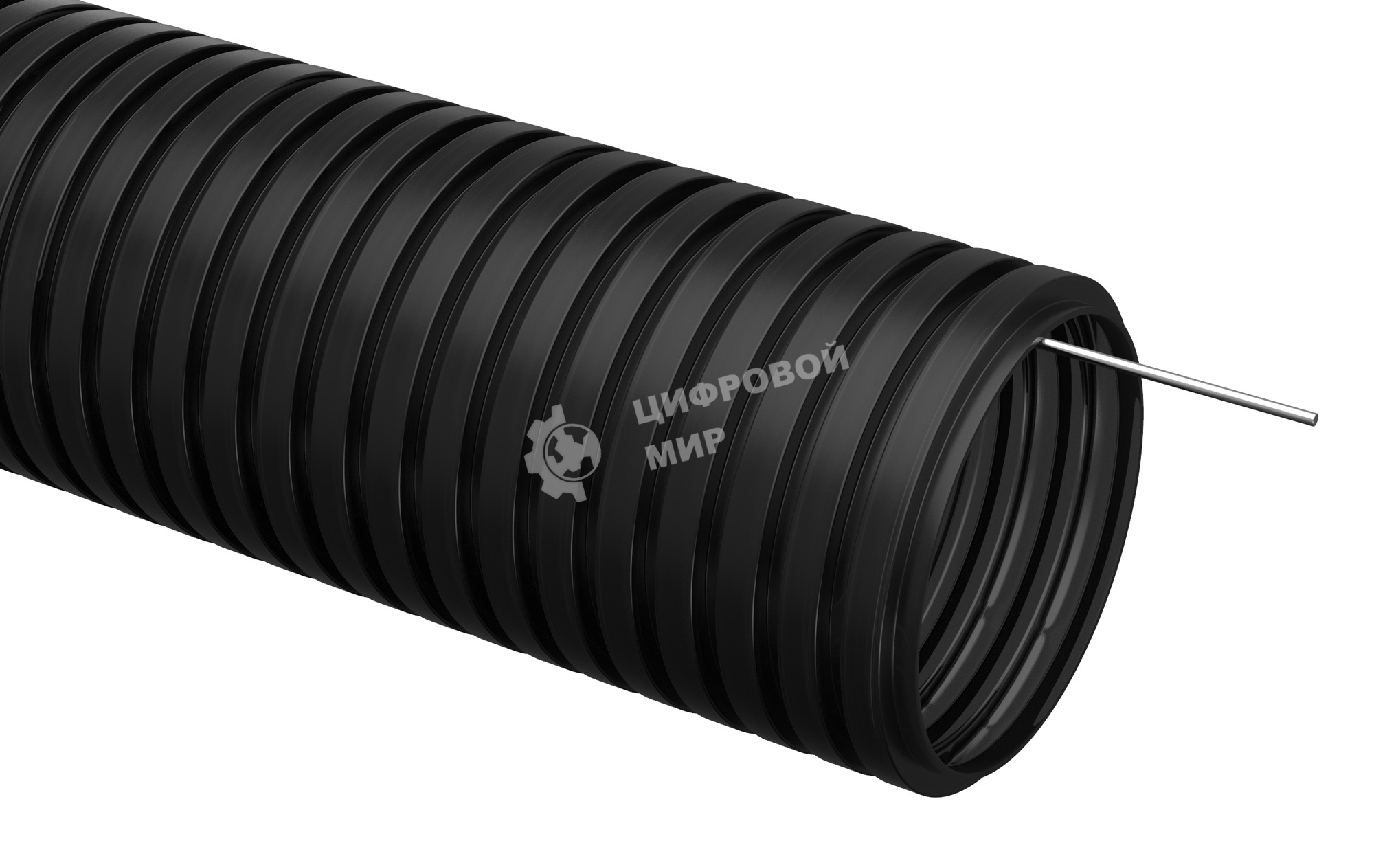 Труба гофрированная IEK ПНД d 20 с зондом (50 м) черный 619520