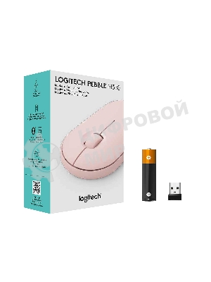 Мышь беспроводная Logitech Pebble M350 розовый, 1000 dpi, радиоканал, Bluetooth, USB, кнопки - 3