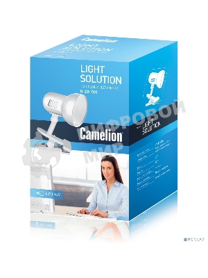 Лампа настольная Camelion H-035 С01 60Вт 220В белый метал.