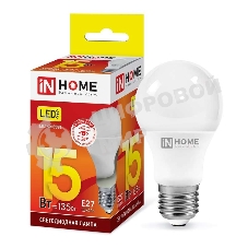 Лампа светодиодная LED-A60-VC 15Вт 230В E27 3000К 1350лм IN HOME 4690612020266