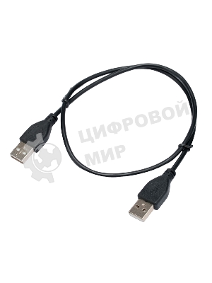 Кабель USB2.0 Cablexpert CC-USB2-AMAM-0.6M, AM/AM, экран, 28/26AWG, медь, Pro, 0.6м, черный, пакет