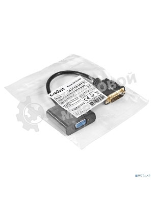 Кабель DVI-D-VGA ExeGate EX-CC-DVID-VGAF-0.2 (25M/15F, 0,2м, позолоченные контакты)
