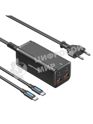 Сетевое зарядное устройство Vention на 4 порта GaN 100W USB (C+C+A+A) черный, шт.