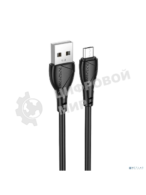 Дата-кабель BOROFONE BX121/USB кабель Micro/1m/2.4A/черный