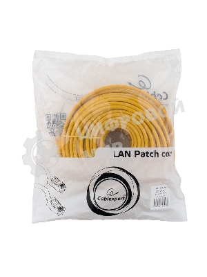 Патч-корд UTP Cablexpert PP12-30M/Y cat.5e, 30м, литой, многожильный, желтый