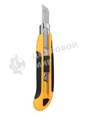 Нож канцелярский Deli E2091 шир.лез.18мм выдвижное лезвие фиксатор усиленный сталь желтый блистер