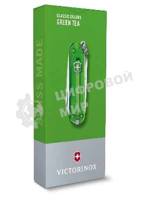 Нож перочинный Victorinox Classic Green Tea (0.6223.T41G) 58мм 7 функций карт.коробка