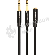 Переходник-разветвитель Vention гибкий Jack 3.5 мм F 4 pin/Jack 3.5 мм M x 2 - 1м BBDBF