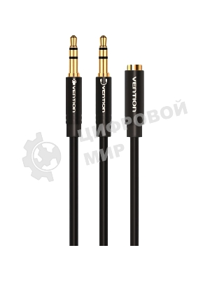 Переходник-разветвитель Vention гибкий Jack 3.5 мм F 4 pin/Jack 3.5 мм M x 2 - 1м BBDBF
