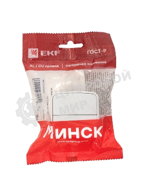 Выключатель 2-клавишный ОП 10А белый Минск EKF Basic