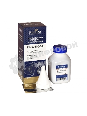 Заправочный комплект HP PL-W1106A для принтеров HP Laser 107/MFP135/137 (тонер 40гр + чип 1000 копий+ воронка) ProfiLine