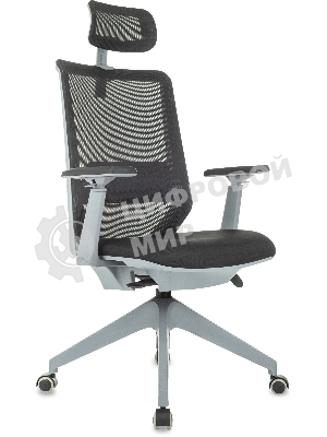 Кресло руководителя Бюрократ MC-G611NL-H черный Elastic-102 с подголов. крестов. 4-луч. пластик пластик серый