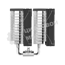 Кулер для процессора SAMA A60E (265W, 4-pin PWM, 156.5mm, 6x6mm, 2x120мм, 78CFM, 29dBA, 2200RPM, S: 1851/1700/1200/115X, AM5/AM4, серебристый)