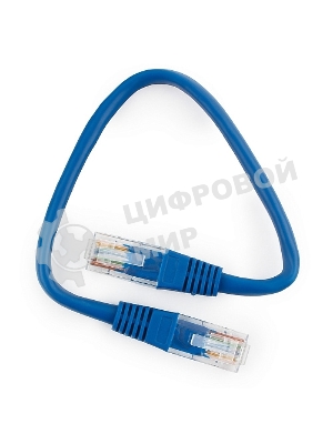 Патч-корд UTP Cablexpert cat.5e 0.25м, литой, многожильный, синий