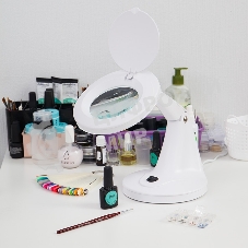 Лупа настольная 3D+12D Rexant с подсветкой 48 LED, белая