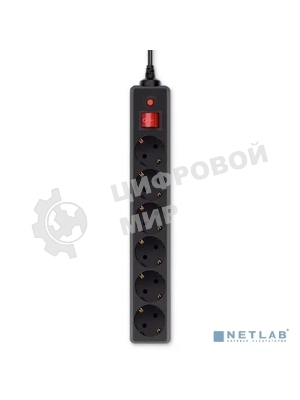 Сетевой фильтр Buro 600SH-16-5-B 5 м, 6 розеток, черный, коробка