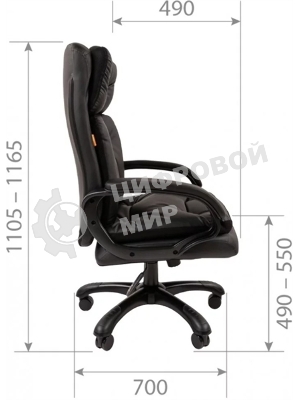 Кресло Chairman 442 черный, экокожа, 120 кг