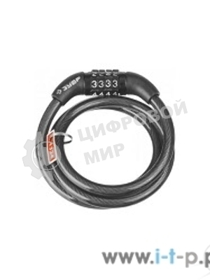 Замок тросовый Зубр Стандарт, кодовый, с неизменяемым кодом, длина троса - 1200мм, d 8мм. 37267-120