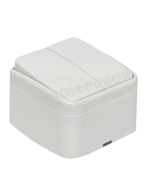 Выключатель 2-клавишный ОП 10А белый Минск EKF Basic