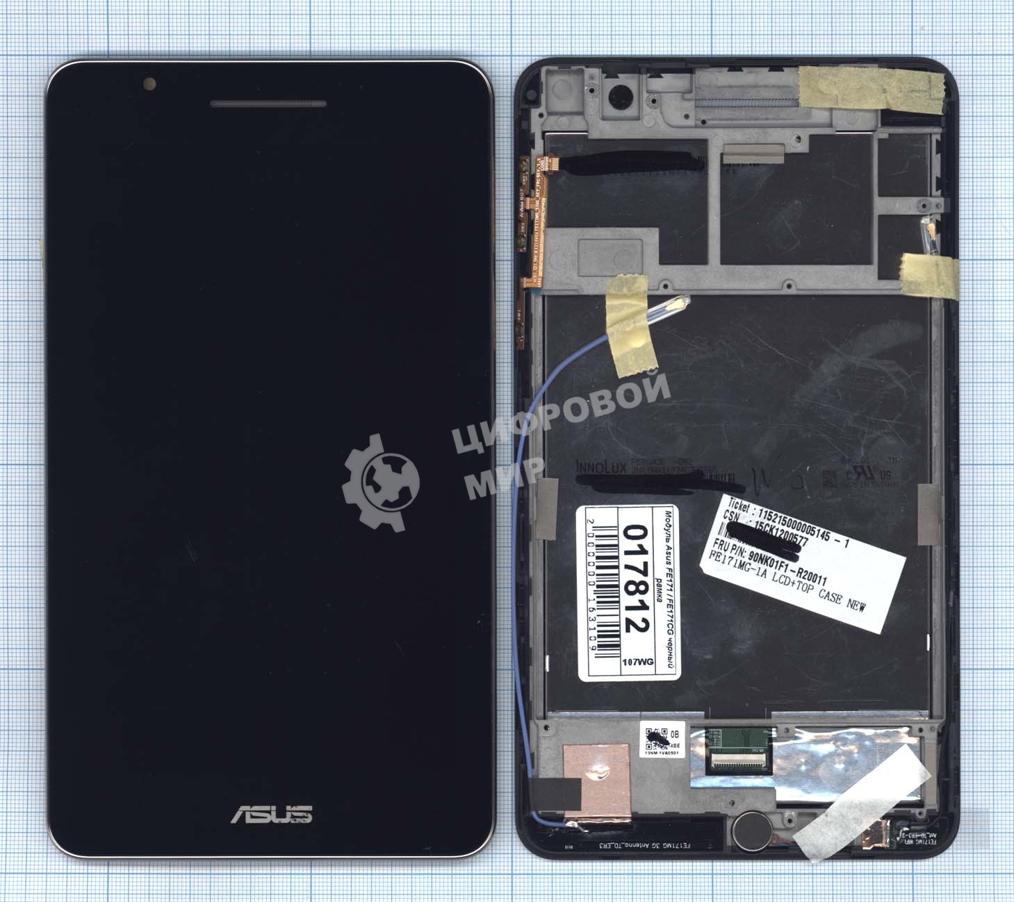 Модуль (матрица + тачскрин) для Asus Fonepad 7 FE171/FE171CG черный с рамкой