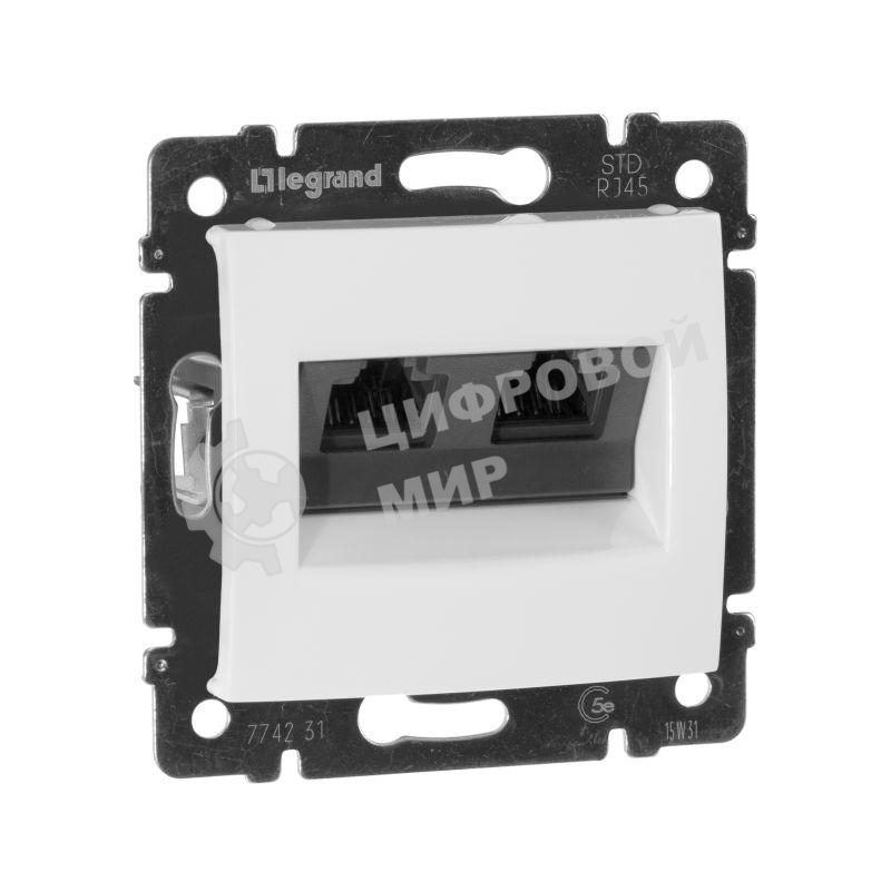 Компьютерная двойная розетка Legrand Valena 774231, белая RJ45 5 кат UTP