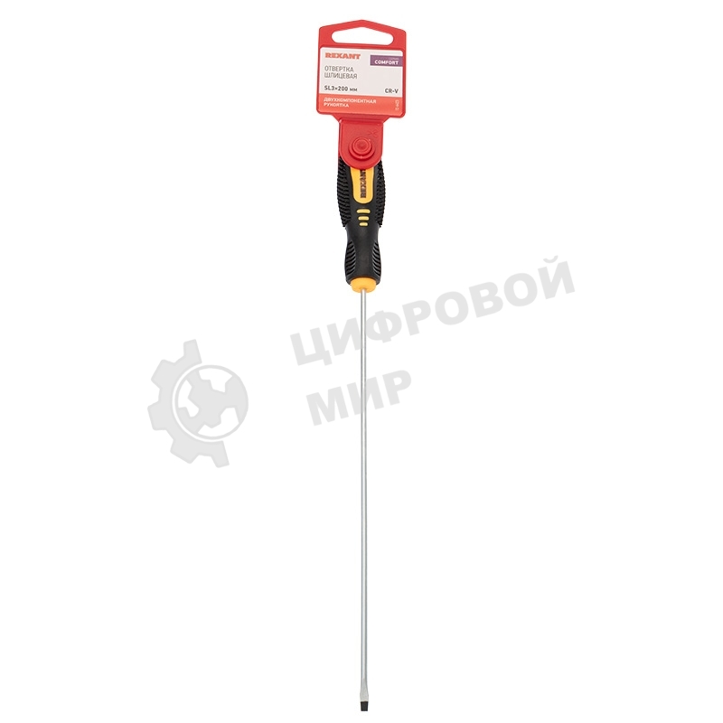 Отвертка шлицевая Rexant SL 3х200 мм, двухкомпонентная рукоятка