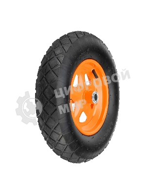 Колесо пневматическое Palisad 4.80/4.00-8, D 380 мм, подш. внут. диам. 20 мм, длина оси 90 мм