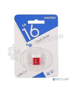 Флешка USB Smartbuy LARA Red (SB16GbLARA-R), 16Gb, USB 2.0, R/W 15/5, красный/белый
