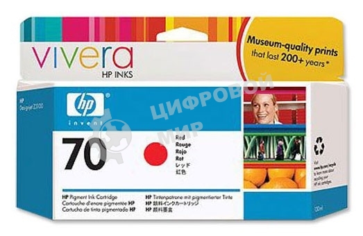Картридж струйный HP №70 C9456A красный для HP DJ Z2100/Z3100 (130мл)