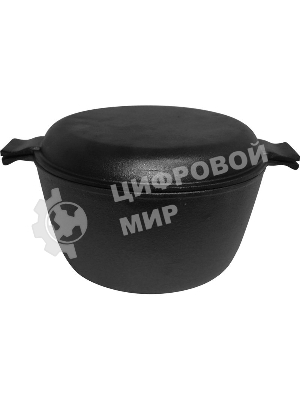 Кастрюля с крышкой-сковородкой MALLONY CC-20/30, 3 л, диаметр 20 см, чугун (в уп. 4 шт)