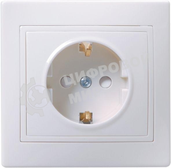 Розетка 1-м СП Кварта 16А РСш10-3-КБ защ. шторки с заземл. IP20 белый IEK ERK11-K01-16-DM