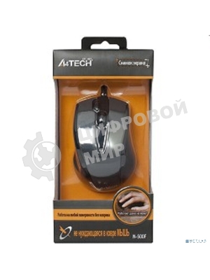 Мышь проводная A4Tech N-500F серый глянец/черный, 1200 dpi, USB, кнопки - 4