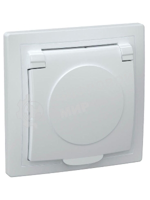 Розетка 1-м СП Кварта 16А РСб10-3-КБ с защ. крышкой с заземл. IP20 белый IEK ERK15-K01-16-DM