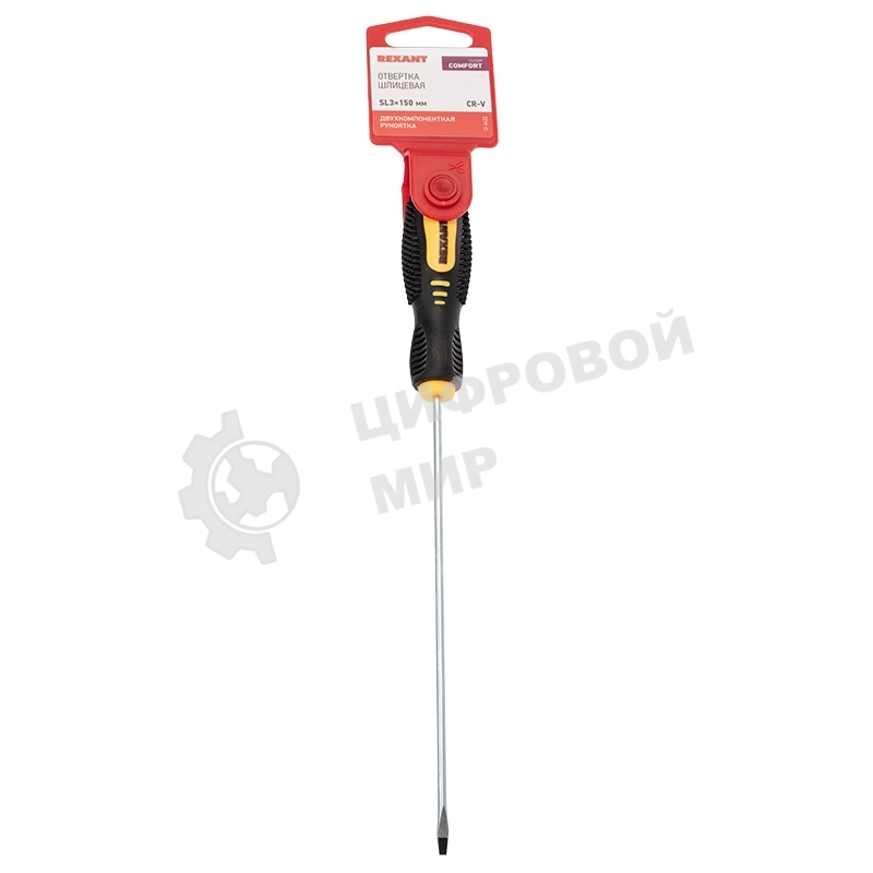 Отвертка шлицевая Rexant SL 3х150 мм, двухкомпонентная рукоятка
