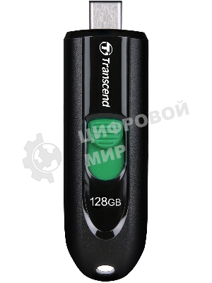 Флешка USB Transcend JetFlash 790C (TS128GJF790C), 128Gb, USB 3.2, R/W 90/60, черный/зеленый