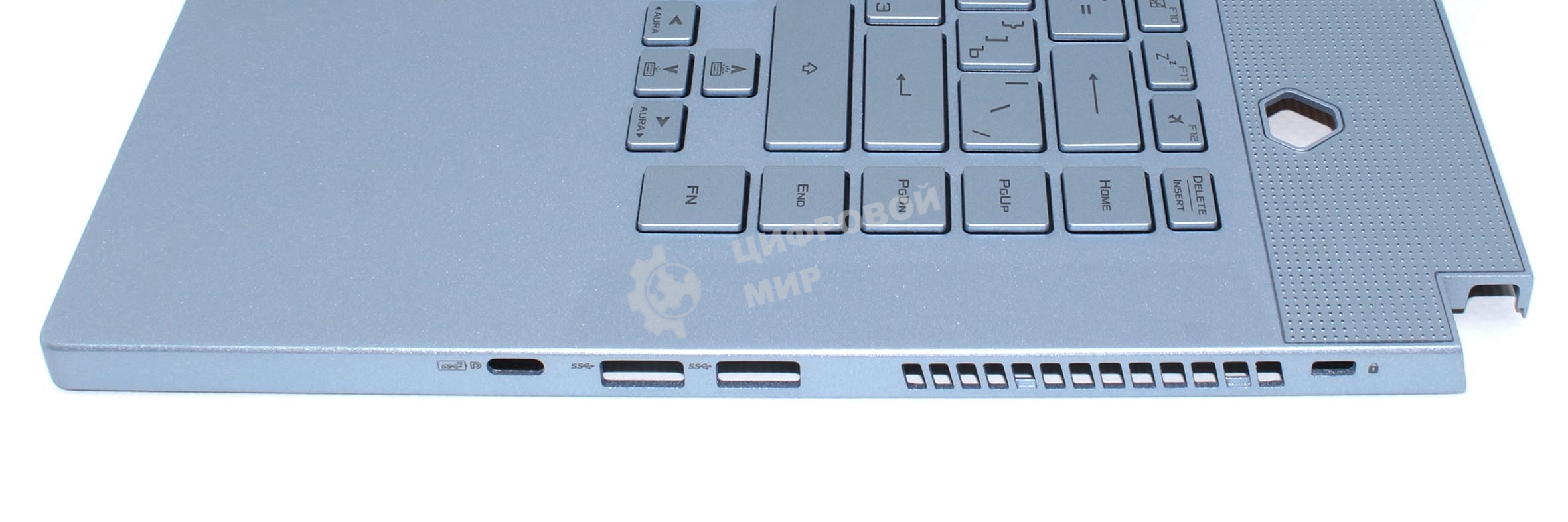 Клавиатура для ноутбука Asus ROG GU502 серебристая c подсветкой маленький энтер