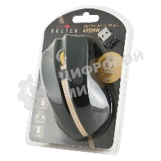 Мышь беспроводная Oklick 495MW черный/золотистый, 1600 dpi, радиоканал, USB, кнопки - 6