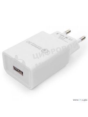 Сетевое зарядное устройство Cablexpert MP3A-PC-16, QC 3.0, 100/220V - 1 USB порт 5/9/12V, белый