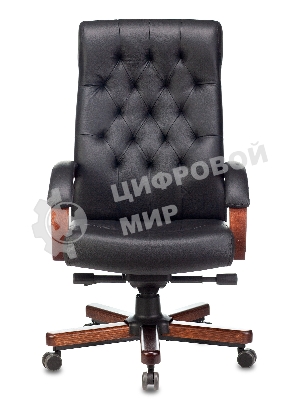 Кресло Бюрократ T-9928WALNUT черный, кожа