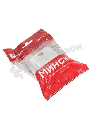 Выключатель 2-клавишный ОП 10А с индикатором белый EKF Basic Минск