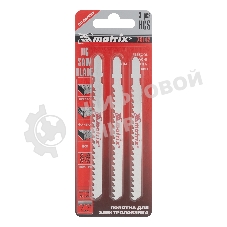 Полотна для электролобзика Matrix по дереву, 3 шт., 90 х 4мм, HCS, EU- хвостовик