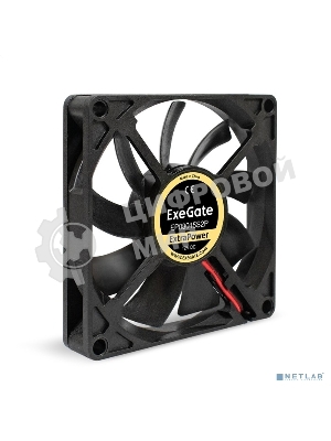 Вентилятор для корпуса ExeGate ExtraPower EP08015S2P черный, 80 мм, 2500 об/мин, 25.5 дБ, 2 pin