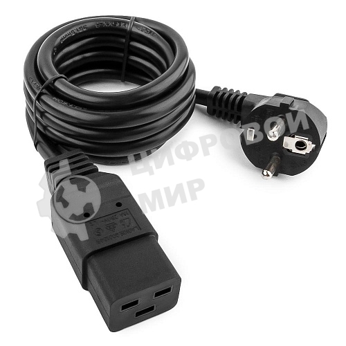 Кабель питания для UPC Gembird/Cablexpert, 1.8м, Schuko-С19, 16А, черный, с заземлением