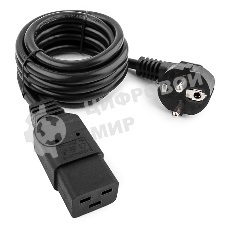 Кабель питания для UPC Gembird/Cablexpert, 1.8м, Schuko-С19, 16А, черный, с заземлением