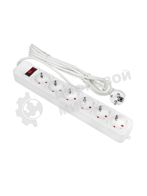 Сетевой фильтр EKF UFP10-375-6-03 6x3 м 10А/2,2 кВт с выкл. c/з ПВС 3х0,75 Блокбастер EKF PROxima